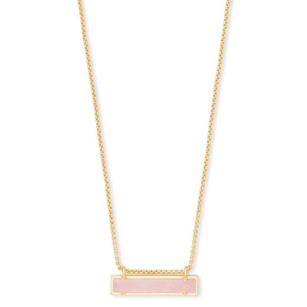 Kendra Scott Gold and Pink Bar Necklace